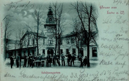 Lehe (2850) Mondschein-Karte Gasthaus Zum Schützengarten 1899 I-II - Otros & Sin Clasificación