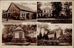 Schortens (2948) Gasthaus L. H. Hinrichs Kaiserstrasse Heldendenkmal Kirch I-II (fleckig, Stauchungen) - Autres & Non Classés