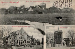 Wunstorf (3050) Rathaus Mit Krieger-Denkmal Stiftskirche Blumenauer Promenade 1909 I-II - Other & Unclassified