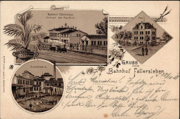 Fallersleben (3180) Bahnhof Mit Eisenbahn, Zuckerfabrik, Postamt, Bahnpost Berlin-Hannover Zug 207 1901 I Chemin De Fer - Sonstige & Ohne Zuordnung
