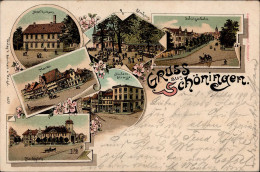 Schöningen (3338) Hotel Kurhaus Elmhaus Markt Niedernstrasse Marktplatz Schützenbahn 1898 II- (Bugspuren) - Autres & Non Classés
