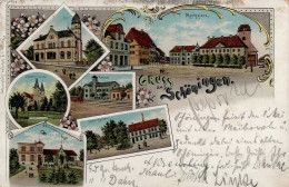 Schöningen (3338) St.-Lorenz-Kirche Post Bahnhof Schützenhaus Marktplatz 1900 I-II - Sonstige & Ohne Zuordnung