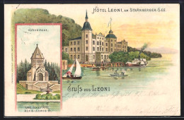 Lithographie Leoni, Hotel Leoni Am Starnberger-See, Votivkirche  - Starnberg