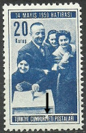 Turkey; 1950 General Elections 20 K. ERROR "Printing Stain" - Ungebraucht