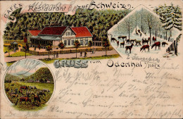 Bad Lauterberg (3422) Oderthal Cafe Gasthaus Zur Schweiz Wildfütterung 1904 II (fleckig, VS Beschrieben) - Andere & Zonder Classificatie