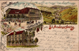 St. Andreasberg (3424) Hotel Schützenhaus Logishaus 1896 I-II (Ecke Gestaucht) - Bad Sachsa