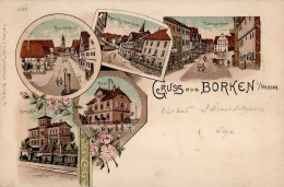 Borken (3587) Postamt Bahnhof Eisenbahn Tor-und Kirchstrasse Todenstrasse 1899 I- Chemin De Fer - Other & Unclassified