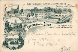 Eller (4000) Hotel Und Gasthaus Kurmuth U. Weinhandlung Inh. Drösser Schloss Kirche 1901 I-II - Autres & Non Classés