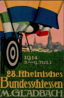 Mönchengladbach (4050) 28. Rheinisches Bundesschießen 5. Bis 9. Juli 1914 II (leichte Abschürfungen RS) - Andere & Zonder Classificatie
