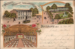 Duisburg (4100) Gasthaus Schützenburg Straßenbahn 1904 II (kleine Stauchung) - Duisburg