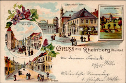 Rheinberg (4134) Cafe Gasthaus De Fries Orsoyerstrasse Rheinstrasse Rathaus 1908 I-II - Autres & Non Classés