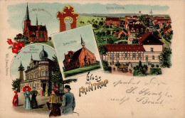 Frintrop (4300) Kath. Kirche Ev. Kirche Hotel Vosskühler Aussichtsturm 1900 II- (Mittelbug, Fleckig) - Other & Unclassified