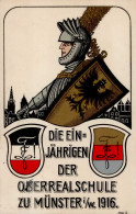 Münster (4400) Die Einjährigen Der Oberrealschule 1916 Studentika Signiert I - Münster