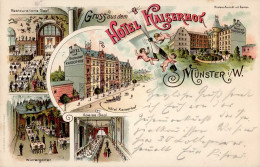 Münster (4400) Hotel Kaiserhof 1898 I-II (Stauchung) - Münster