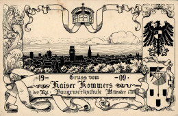 Münster (4400) Kaiser Kommers Der Kgl. Baugewerkschule 1909 I-II (Stauchung) - Muenster
