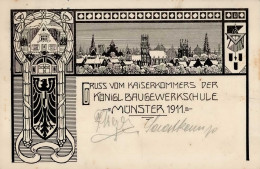 Münster (4400) Kaiserkommers Der Kgl. Baugewerkschule 1911 II (Stauchung) - Münster