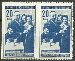 Turkey; 1950 General Elections 20 K. ERROR "Partially Imperf." - Neufs