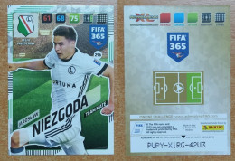 AC - 296 JAROSLAW NIEZGODA  LEGIA WARSZAWA  PANINI FIFA 365 2018 ADRENALYN TRADING CARD - Patinage Artistique
