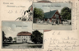 Heimsen (4953) Gasthaus Zur Post F. Plönges Rittergut Neuhof 1907 I-II (Ecke Beschädigt, Fleckig) - Altri & Non Classificati