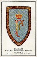 Minden (4950) Garnisonsstadt Nagelschild Des Inf. Regts. Prinz Friedrich Der Niederlande Künstlerkarte 1915 I-II (Randma - Minden