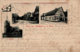 Windheim (4953) Dorfstrasse Gasthaus Und Handlung Klostermeyer 1911 II (Stauchungen) - Other & Unclassified