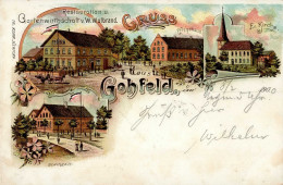 Gohfeld (4972) Gasthaus Wulbrand Schulhaus Ev. Kirche 1900 I- - Sonstige & Ohne Zuordnung