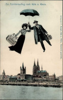 Köln (5000) Paar Mit Regenschirm, Fliegende Menschen II (Stauchung) - Sager, Xavier
