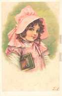 ILLUSTRATEURS - NON SIGNES - Enfant - Jeune Fille Portant Des Livres - Carte Postale Ancienne - Ohne Zuordnung