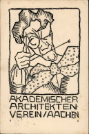 Aachen (5100) Akademischer Architektenverein 1919 Künstlerkarte II (Eckbug) - Andere & Zonder Classificatie