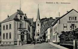 Braubach (5423) Rathausstrasse Kirche Schützenhof I-II (RS Fleckig) - Sonstige & Ohne Zuordnung