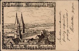 Schwelm (5830) Kirche Künstlerkarte F. Dittmar 1916 II (Stauchungen) - Schwelm