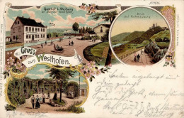 Westhofen (5840) Gasthaus Weiberg Burg Hohensyburg 1900 II (Stauchungen) - Autres & Non Classés