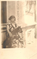 Annonymous Persons Souvenir Photo Social History Portraits & Scenes Woman And Attack Dog - Photographs