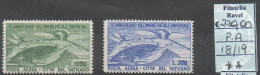 Vaticano - 1949 - Posta Aerea, U.P.U. - 2 Valori, Serie Completa, Gomma Integra. Cat Sassone N. 18/19 - Neufs