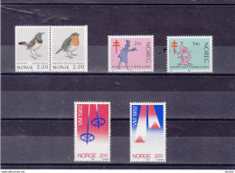 NORVEGE 1982 SKI OISEAUX TUBERCULOSE Yvert 809-810 + 816-817 + 818-819 NEUF** MNH Cote 6 Euros - Nuovi