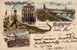 Frankfurt Am Main (6000) Vorläufer 1896 Gasthaus Zum Krokodil Pferdebahn I-II - Frankfurt A. Main