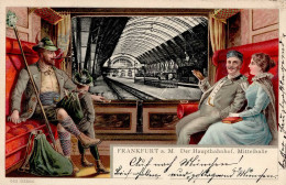 Frankfurt Am Main (6000) Präge-Karte Hauptbahnhof Eisenbahn 1903 I Chemin De Fer - Frankfurt A. Main