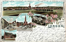 Langen (6070) Fahrgasse Ludwigs-Platz Haushaltungsschule 1899 I- - Other & Unclassified