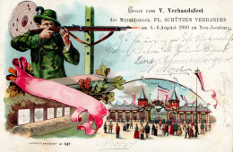Neu-Isenburg (6078) V. Verbandsfest Des Mitteldeutschen FL. Schützen Verbandes 4. Bis 6. August 1900 I- - Altri & Non Classificati