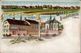 Bischofsheim (6094) Gasthaus Bayer Kriegerdenkmal I-II - Other & Unclassified