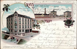 Darmstadt (6100) Kranichsteiner Hof Eisenbahn Neuer Schlachthof 1903 I-II (fleckig, Ecken Gestaucht) Chemin De Fer - Darmstadt