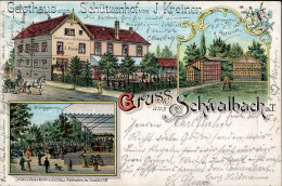 Schwalbach (6231) Gasthaus Schützenhof J. Kreiner 1903 I-II (RS Bemalt) - Other & Unclassified