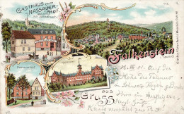 Falkenstein (6240) Gasthaus Nassauer Hof Rathaus Heilanstalt 1901 II (Stempeldurchdruck) - Otros & Sin Clasificación
