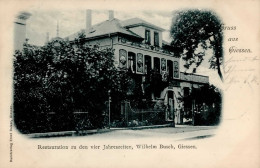 Gießen (6300) Gasthaus Vier Jahreszeiten Wilhelm Busch 1900 I-II (RS Fleckig) - Wiesbaden