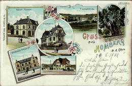 Homberg (6313) Postamt Amtsgericht Bahnhof 1902 II- (kleiner Riss) - Otros & Sin Clasificación