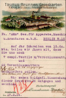 Groß-Karben Taunus-Brunnen (6367) Werbe-Karte Fabrik F. Krug & Co. II (Klebereste RS) - Sonstige & Ohne Zuordnung