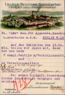 Groß-Karben Taunus-Brunnen (6367) Werbe-Karte Fabrik F. Krug & Co. II (Klebereste RS) - Other & Unclassified