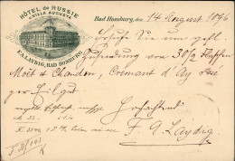 Bad Homburg (6380) Vorläufer Hotel De Russie Und Villa Augusta 1896 I-II - Otros & Sin Clasificación
