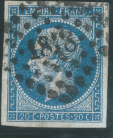 N°14 20c BLEU NAPOLEON / PC 1818 LYON - 1853-1860 Napoléon III