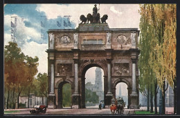 Künstler-AK München, Strassenpartie Mit Siegestor  - Muenchen